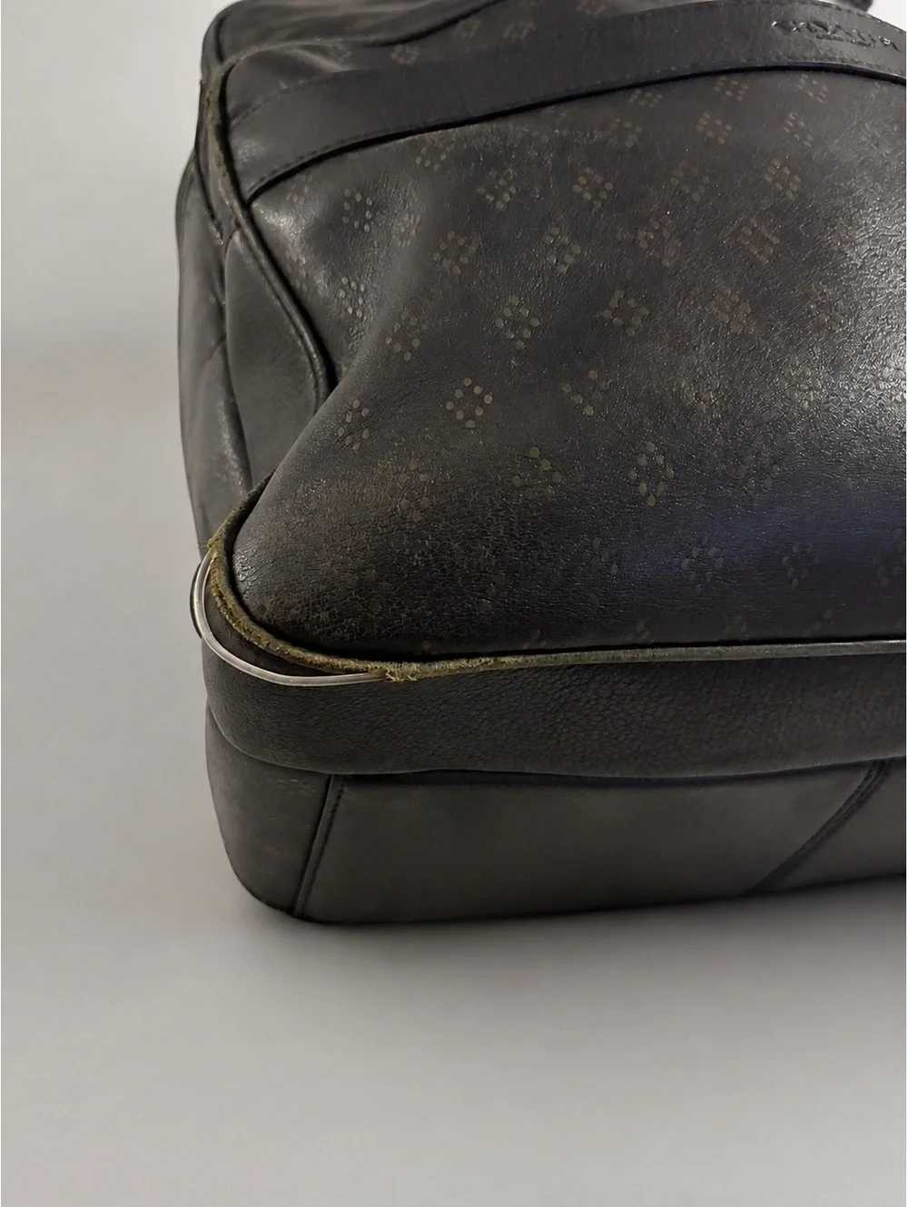 Coach Men’s Navy Signature Coated Canvas Leather Backpack
